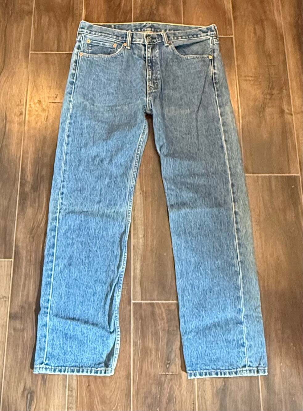 Levi's 505 Regular Straight Fit Denim Jeans Light Wash W36 L32